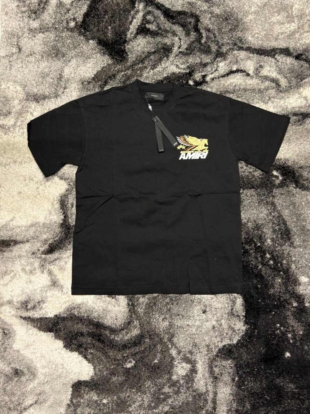 Amiri Pegasus Black Tee Mens Size Large